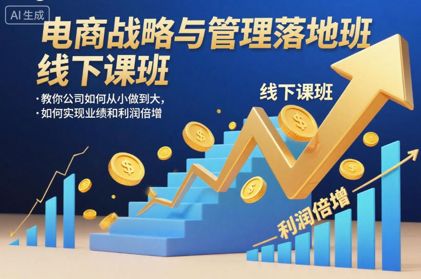电商战略与管理落地班线下课：从小做到大的实战指南，业绩利润提升案例【录音】