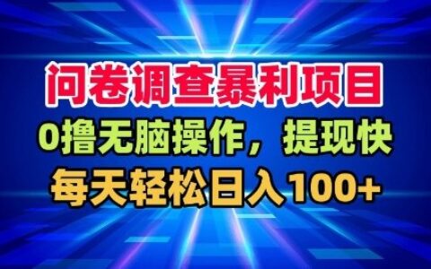 问卷调查项目实操指南：高效策略助你稳定增加额外收入