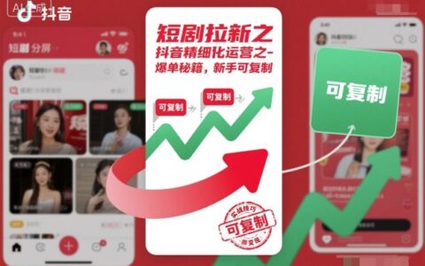 短剧拉新之抖音精细化运营之爆单秘籍，新手可复制