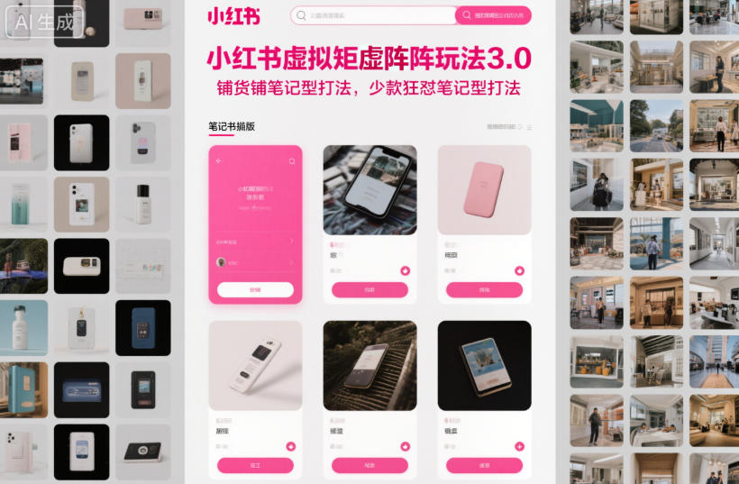 小红书虚拟矩阵策略3.0：铺货笔记实战与少款高效笔记方法