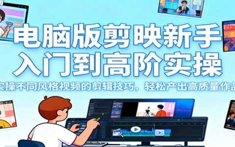电脑版剪映剪辑实战指南：新手入门到高阶实操，不同风格视频技巧高效产出高质量作品助力变现