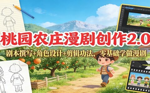 桃园农庄漫剧创作2.0：剧本撰写+角色设计+剪辑功法，零基础变现实操指南