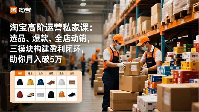 淘宝高阶运营实战课：选品、爆款、全店动销三模块盈利闭环策略（更新12月）