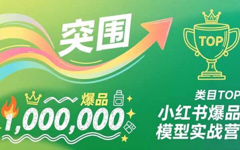 小红书爆品打造实战营：新品突围到类目TOP的可复制路径，实操打造多个高变现爆品