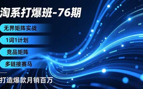 淘系实战课程-76期：无界矩阵策略，1词1计划、竞品矩阵、多链接赛马，实现月销百万案例