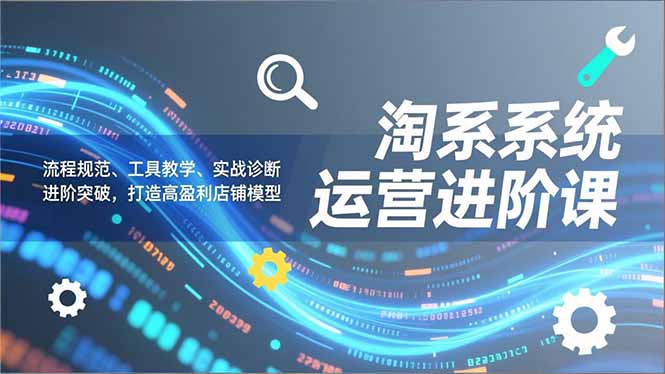 淘系系统运营进阶课2.0：流程规范、工具教学、实战诊断，进阶突破打造店铺盈利实操策略