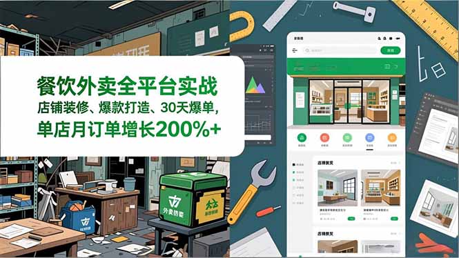 餐饮外卖全平台实战：店铺装修、爆款打造与30天订单提升攻略，手把手教学指南