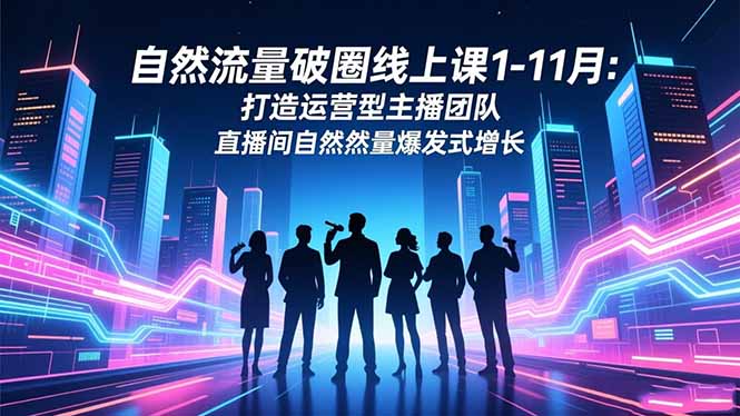 自然流量提升线上课程（1-11月）：运营型主播团队打造与直播间流量增长实操指南