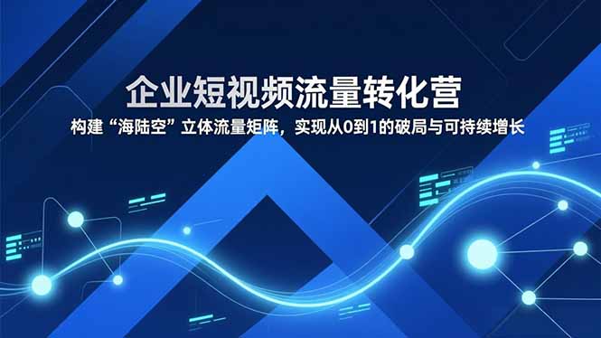 企业短视频流量变现策略：构建海陆空立体流量矩阵，从0到1破局与可持续增长实操指南