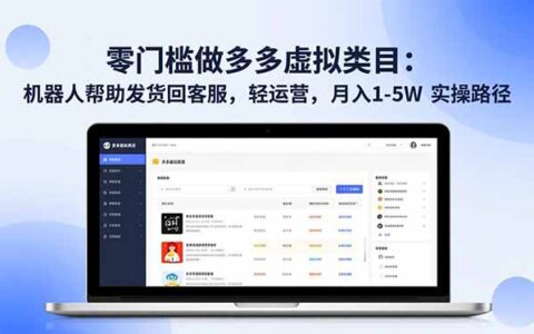 零门槛多多虚拟类目项目：机器人辅助发货客服，轻运营变现潜力实战攻略
