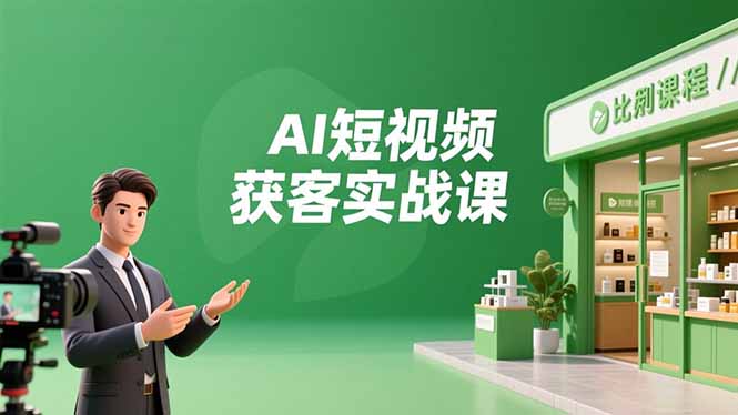 AI短视频获客实战课：数字人创作、实体行业应用、精准引流，高效获客变现实操指南