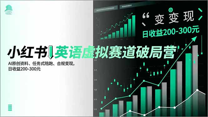 小红书英语虚拟赛道变现营：AI原创资料+任务式陪跑，合规实战攻略