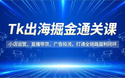 Tk出海变现实战课：小店运营、直播带货、广告投流，全链路盈利指南