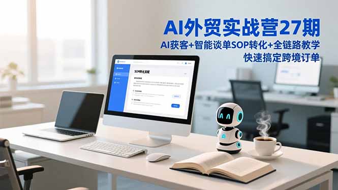 AI外贸实战营27期：AI获客+智能谈单+SOP转化全链路教学，跨境订单变现实战攻略
