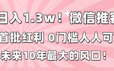 微信推客实战：实测被动收入策略，低门槛副业指南