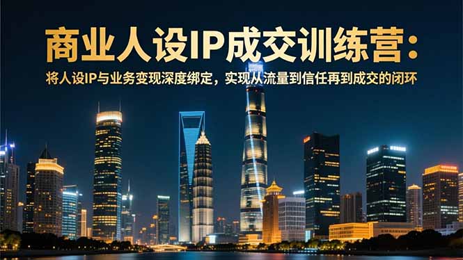 商业人设IP成交训练营-12月：实战整合人设IP与业务变现，构建流量到信任再到成交闭环