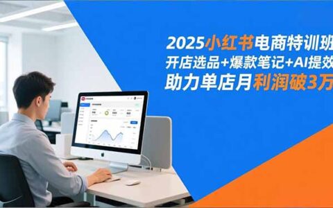 2025小红书电商实战课程：开店选品+爆款笔记+AI提效，实测提升单店月收益