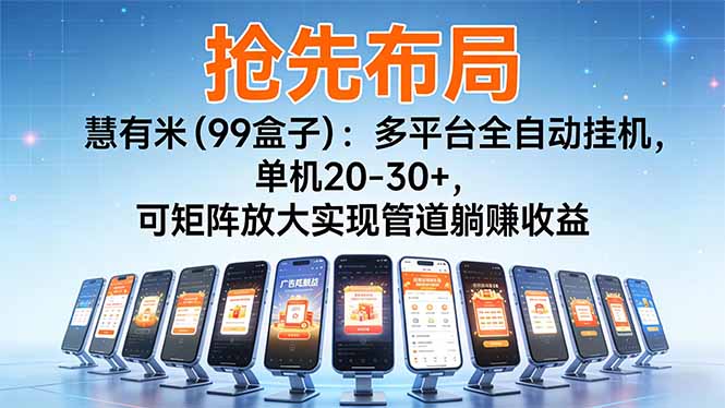 慧有米（99盒子）实战拆解：多平台被动收入策略，可矩阵放大实现管道收益