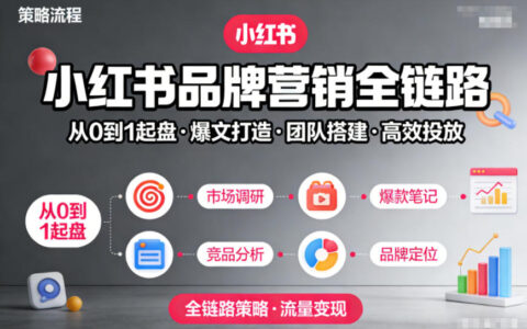 小红书品牌营销全链路实战攻略：从0起盘、爆文打造、团队搭建到高效投放的变现策略
