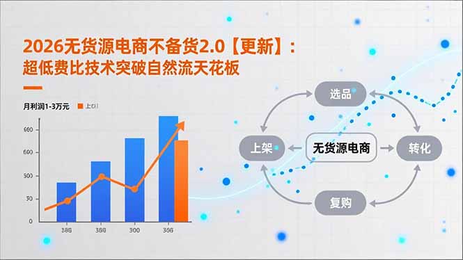 2026无货源电商2.0【更新】：超低费比策略突破自然流量上限，单店收益提升实操案例