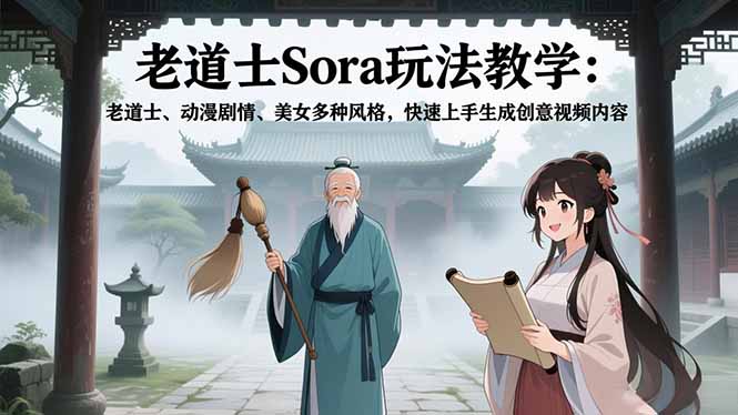 Sora创意视频生成实战教程：动漫剧情+美女风格案例，快速上手变现方法