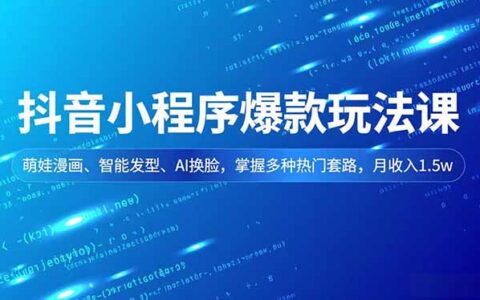 抖音小程序爆款变现教程：萌娃漫画、智能发型、AI换脸实战策略，掌握热门套路