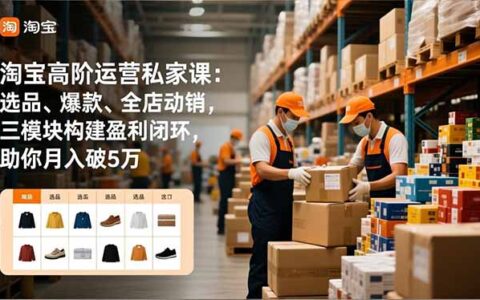 淘宝高阶运营实战课：选品、爆款、全店动销三模块盈利策略拆解，构建被动收入闭环