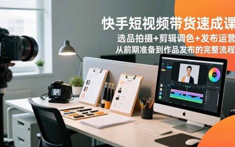 快手短视频带货实战教程：选品拍摄+剪辑调色+发布运营全流程指南