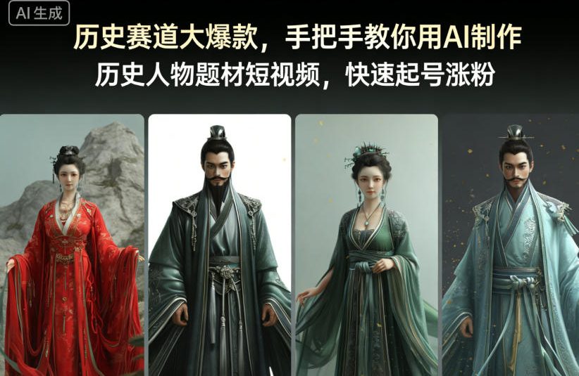 历史题材AI短视频实战教程：手把手教你制作人物内容，高效涨粉策略