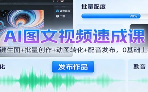 AI图文视频变现实战：一键生图+批量创作+动图转化+配音发布，0基础入门指南