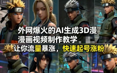 外网热门的AI生成3D漫画视频制作教程：流量变现与涨粉实战指南