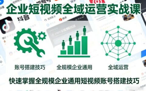 企业短视频全域运营实战课：通用账号搭建与变现策略指南
