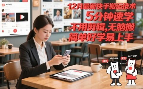 12月快手内容变现攻略：5分钟快速上手，无需剪辑实战指南