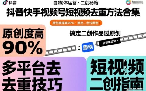 抖音快手视频号短视频去重全攻略：实测方法大幅提升原创度，二次创作内容实战应用