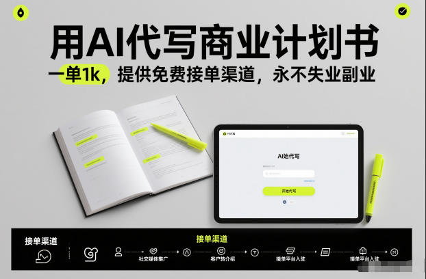 AI代写商业计划书：免费接单渠道与高收益副业实操攻略
