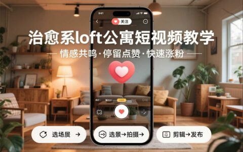 治愈系loft公寓短视频制作实操指南：情感共鸣提升互动，助力账号快速变现