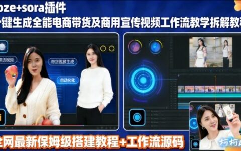 Sora插件实战：Coze工作流拆解教程，高效生成带货宣传视频变现指南