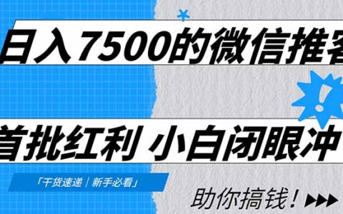 微信推客红利期变现指南：省钱分享赚钱实战方法，新手零门槛入门