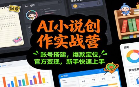 AI小说创作实战营：账号定位+爆款思路，实测变现路径新手指南