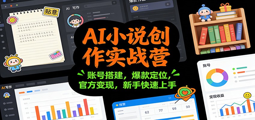 AI小说创作实战营：账号定位+爆款思路，实测变现路径新手指南