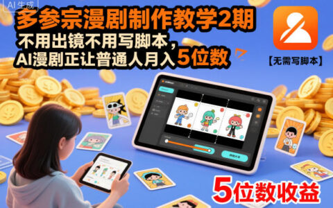 AI漫剧制作实战教程2期：零门槛变现策略，实测案例分享
