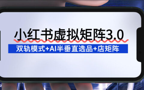 小红书盈利策略3.0：双轨模式+AI半垂直选品+店矩阵实战