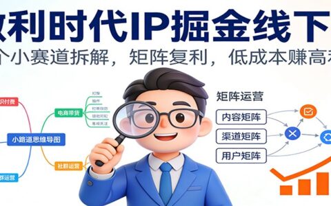微利时代IP项目实战课：30个小赛道拆解，矩阵复利，低成本高效变现