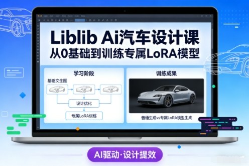 Liblib AI汽车设计实战教程：从零基础到训练专属LoRA模型，实现设计变现