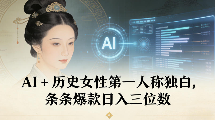2025AI+历史女性第一人称独白：爆款内容变现实战指南