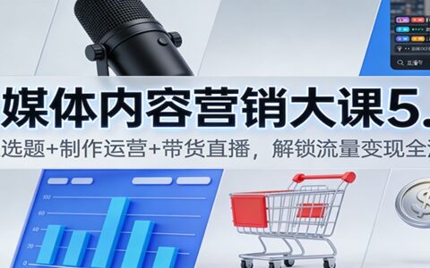 自媒体内容营销实战指南：定位选题+制作运营+带货直播，流量变现全流程拆解