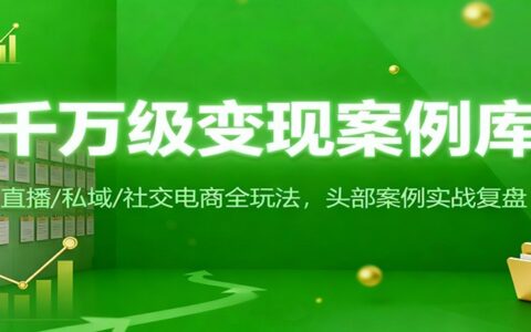 实战变现案例库：直播/私域/社交电商全策略，200方法头部案例实操复盘