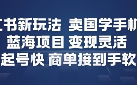 小红书国学手机贴蓝海项目：灵活变现与快速起号实操攻略