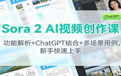 Sora 2 AI视频创作实战指南：功能解析+ChatGPT结合+多场景案例，新手变现方法