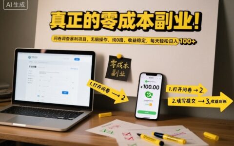 问卷调查副业实战：低成本策略，稳定收益轻松变现指南